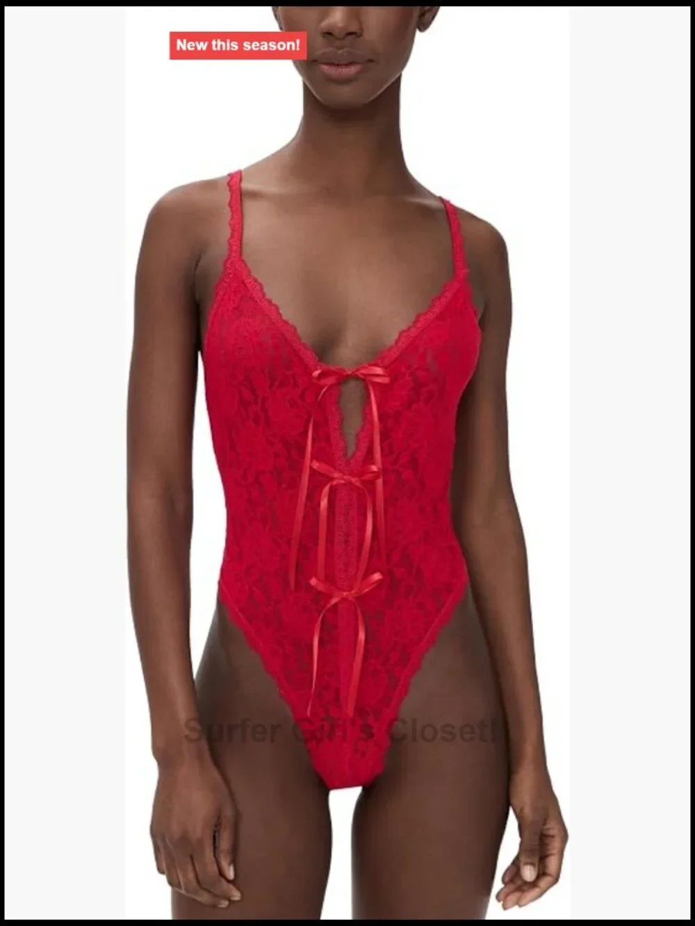 Lace Crotchless Teddy with Adjustable Straps